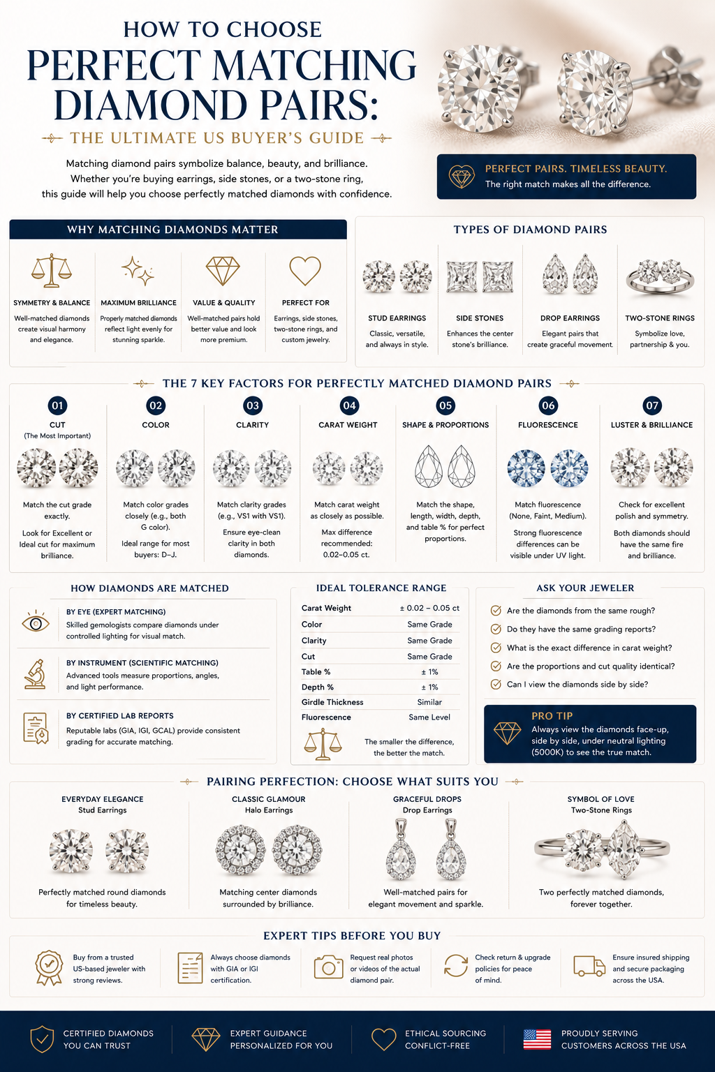 How to Choose Perfect Matching Diamond Pairs