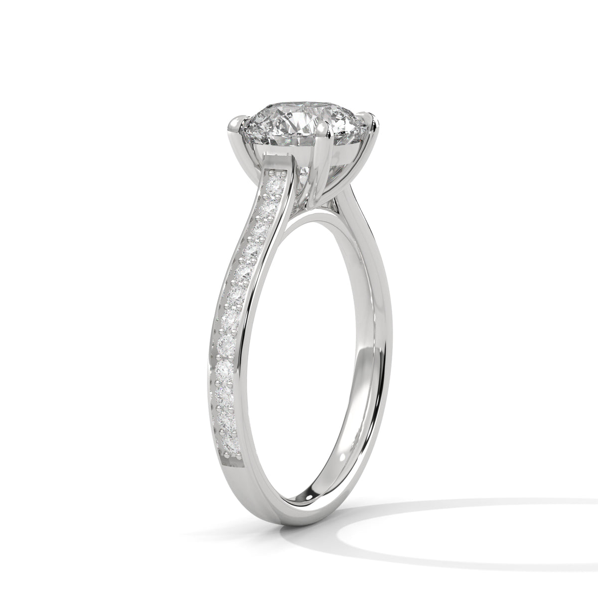 Diamond ring with a white background