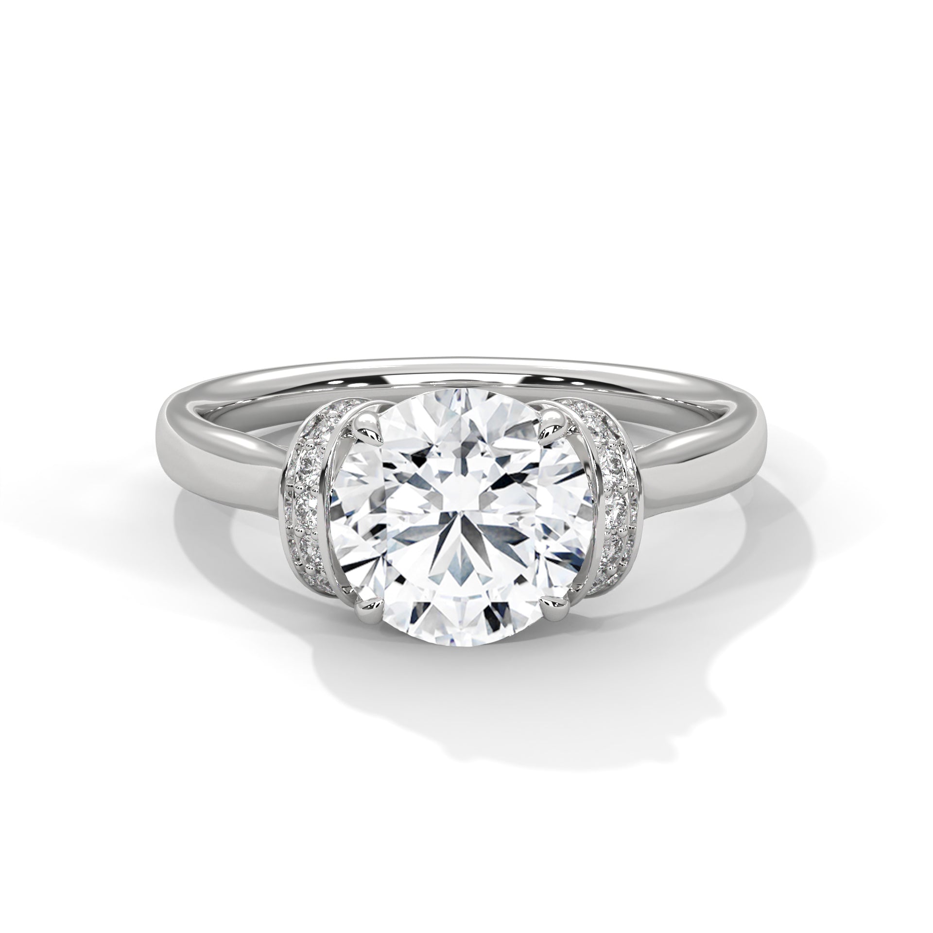 Diamond ring on a white background