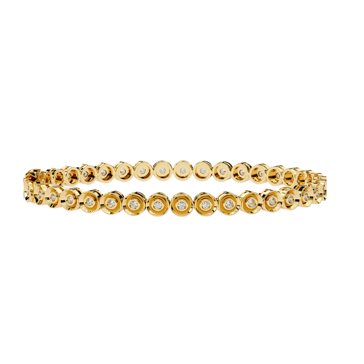 Round Lab Grown Diamond Bezel Set Tennis Bracelet 0.59 CT