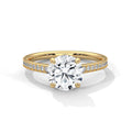 Round Brilliant Pavé Solitaire Engagement Ring