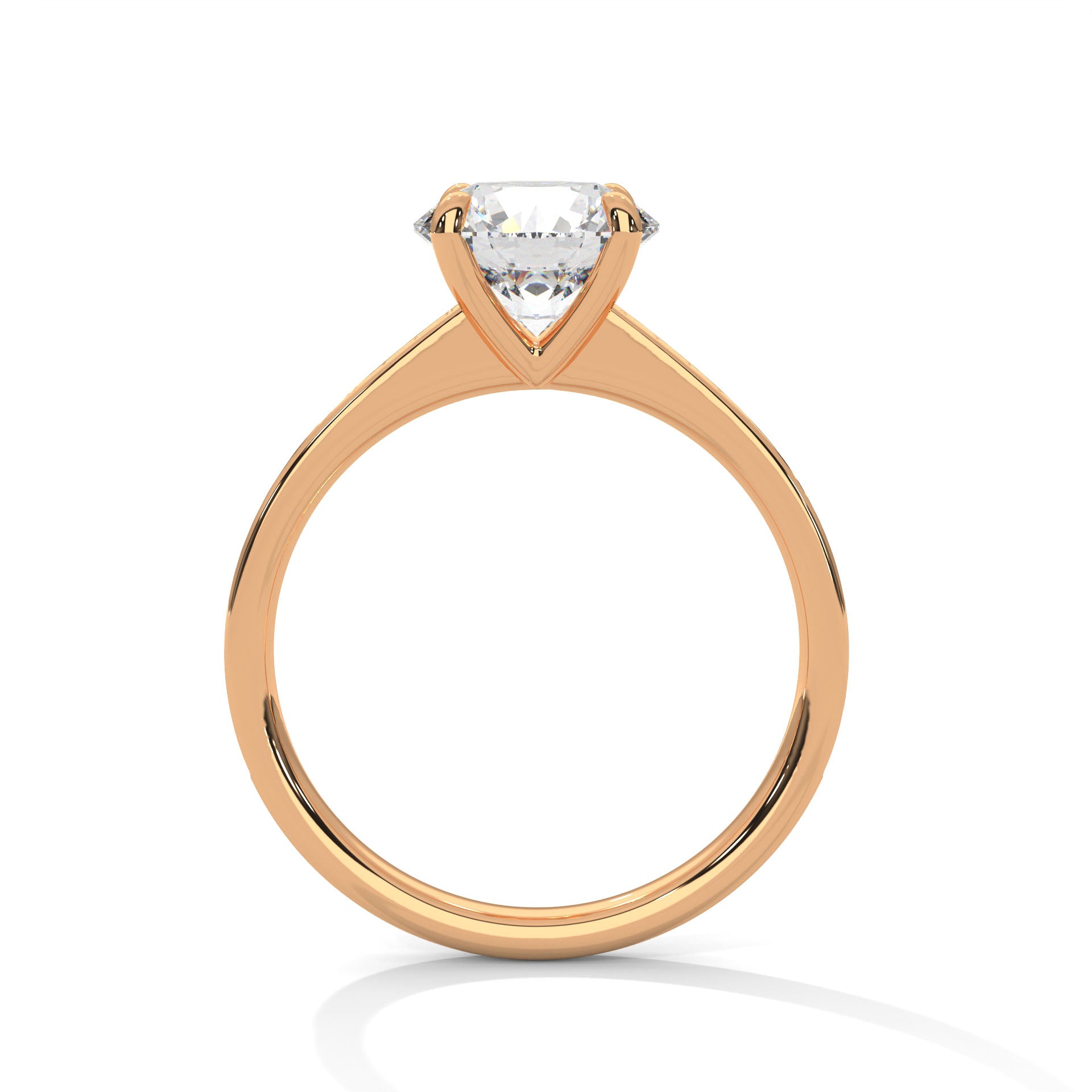 Round Brilliant Pavé Solitaire Engagement Ring