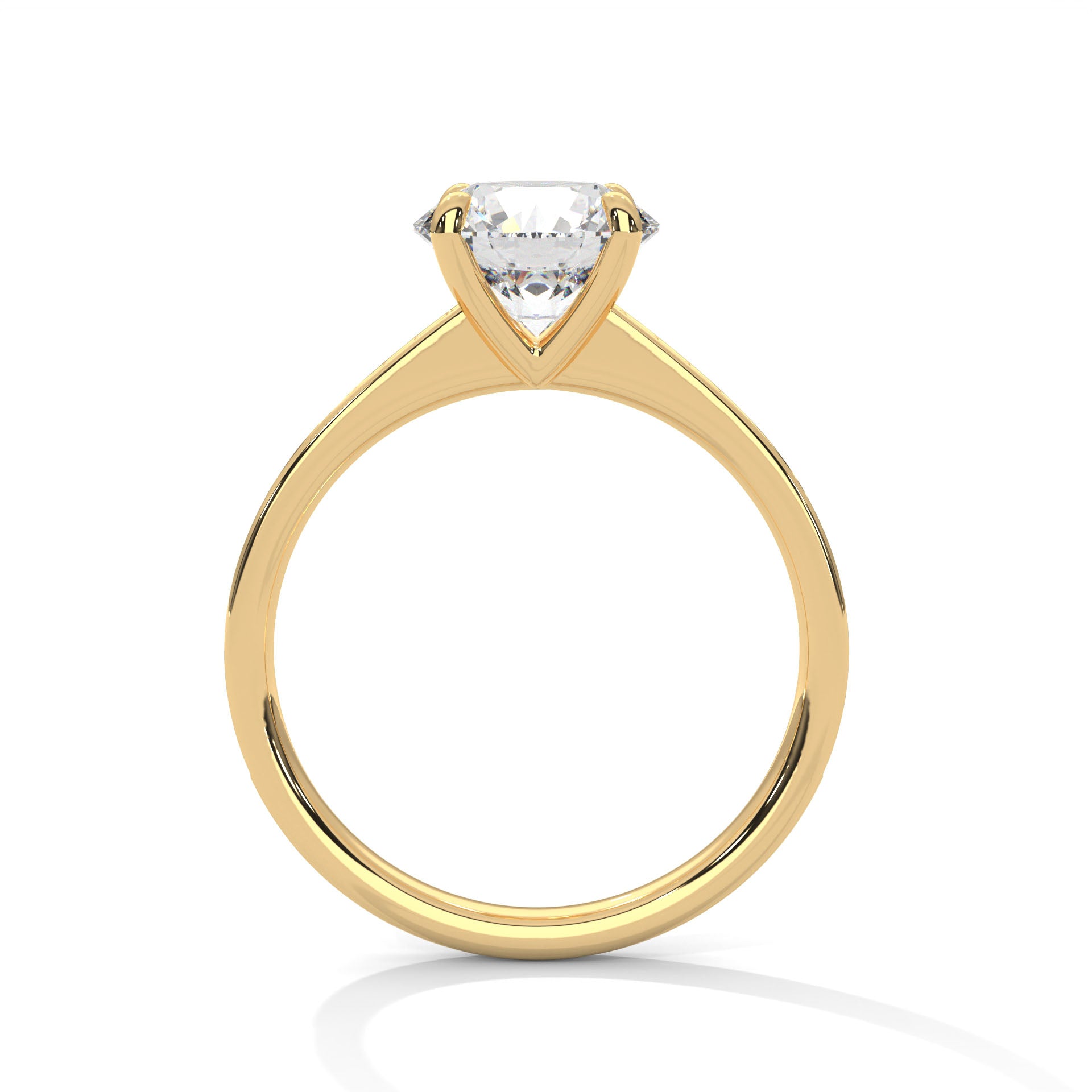 Round Brilliant Pavé Solitaire Engagement Ring
