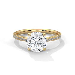Round Brilliant Pavé Solitaire Engagement Ring