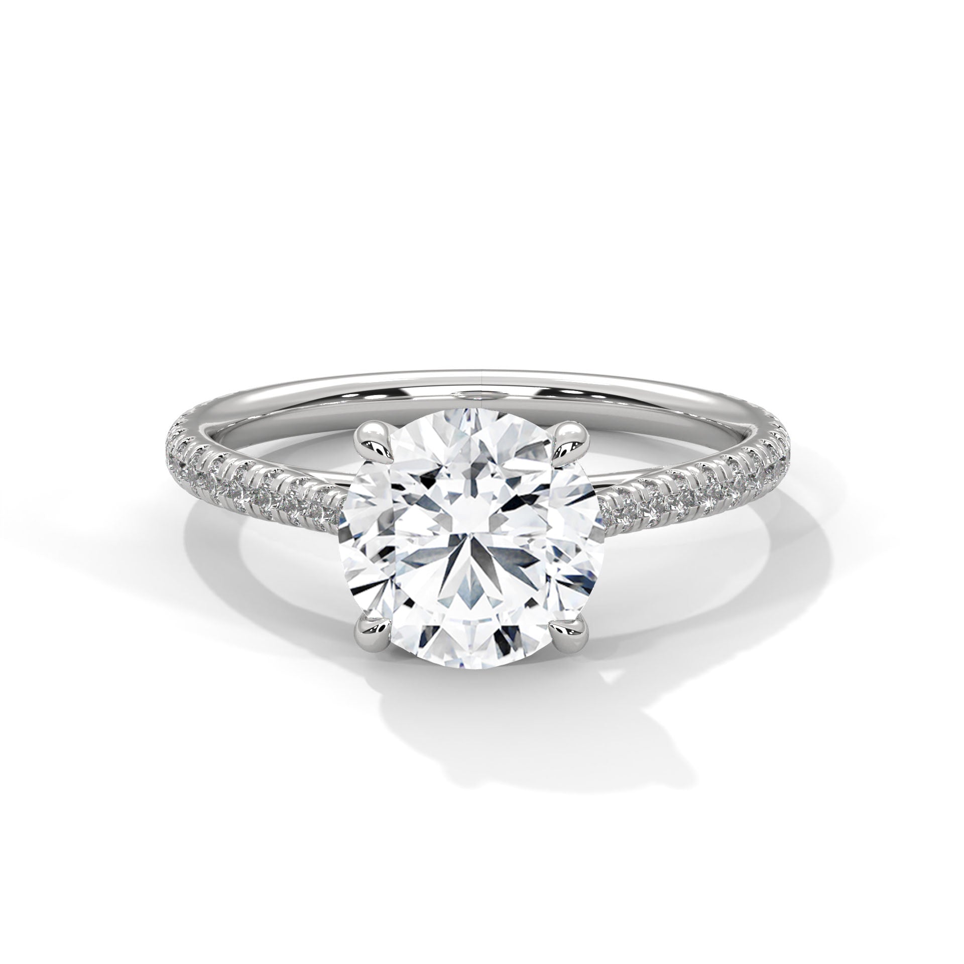 Diamond ring with a white background