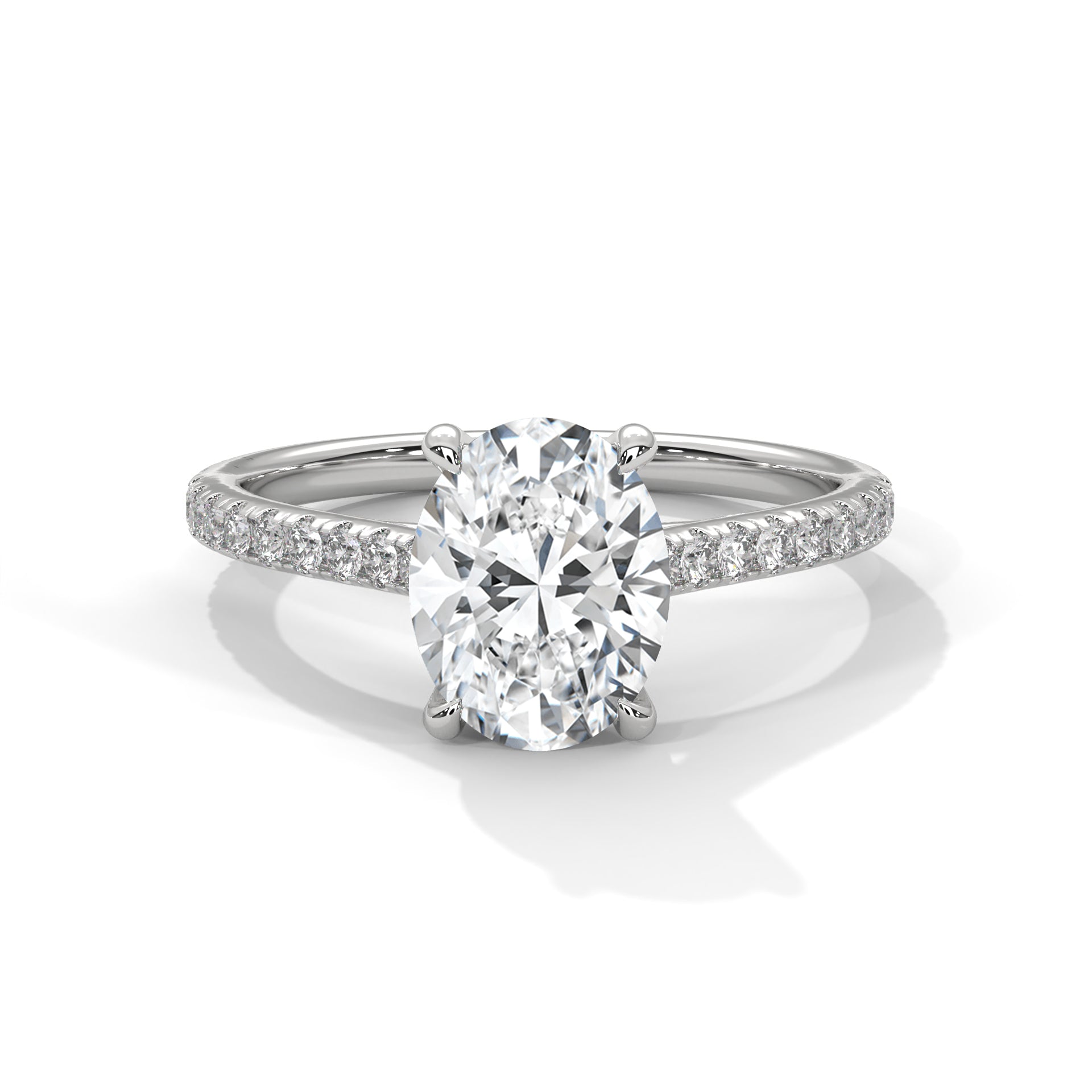 Diamond ring with a white background