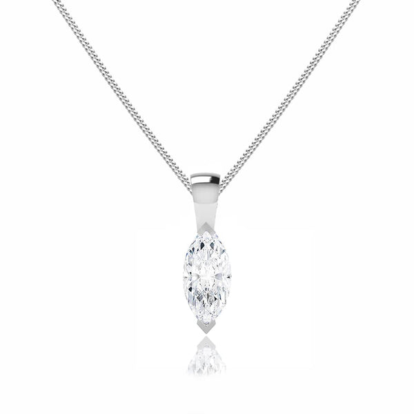 Marquise Lab Diamond 2 Claw Pendant