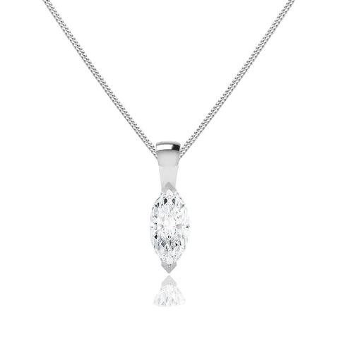 Marquise Lab Diamond 2 Claw Pendant