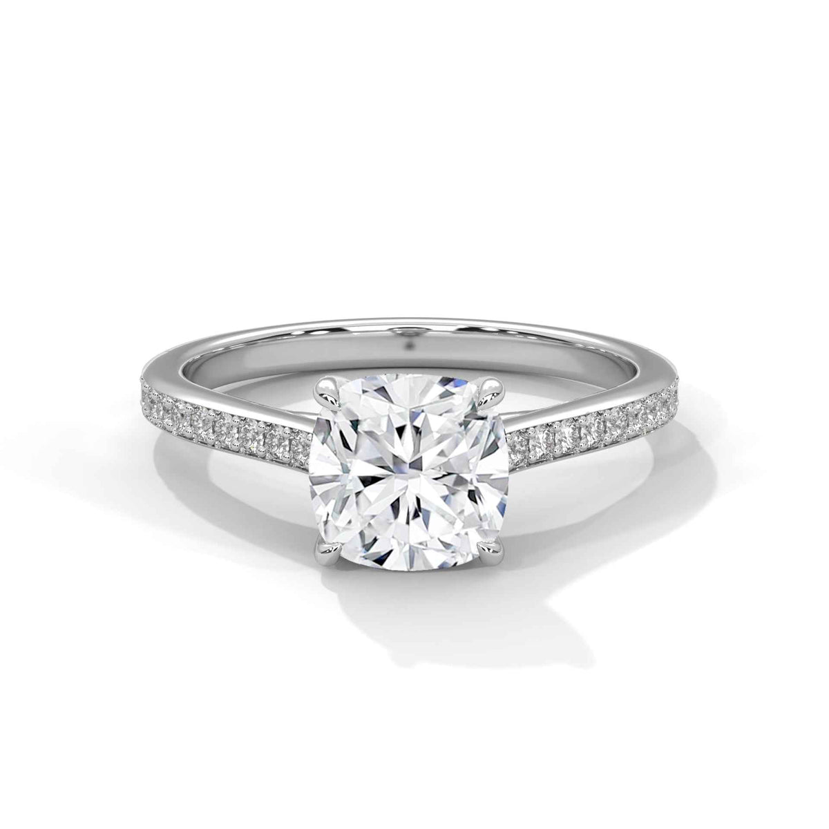 Cushion Cut Lab Grown Diamond Micro-Pavé Engagement Ring 2.24 CT