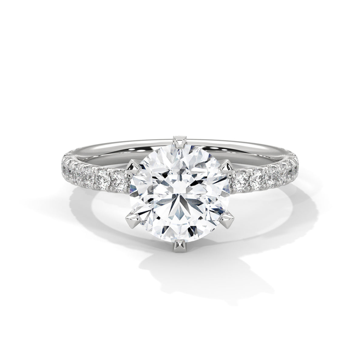 Diamond ring with a white background