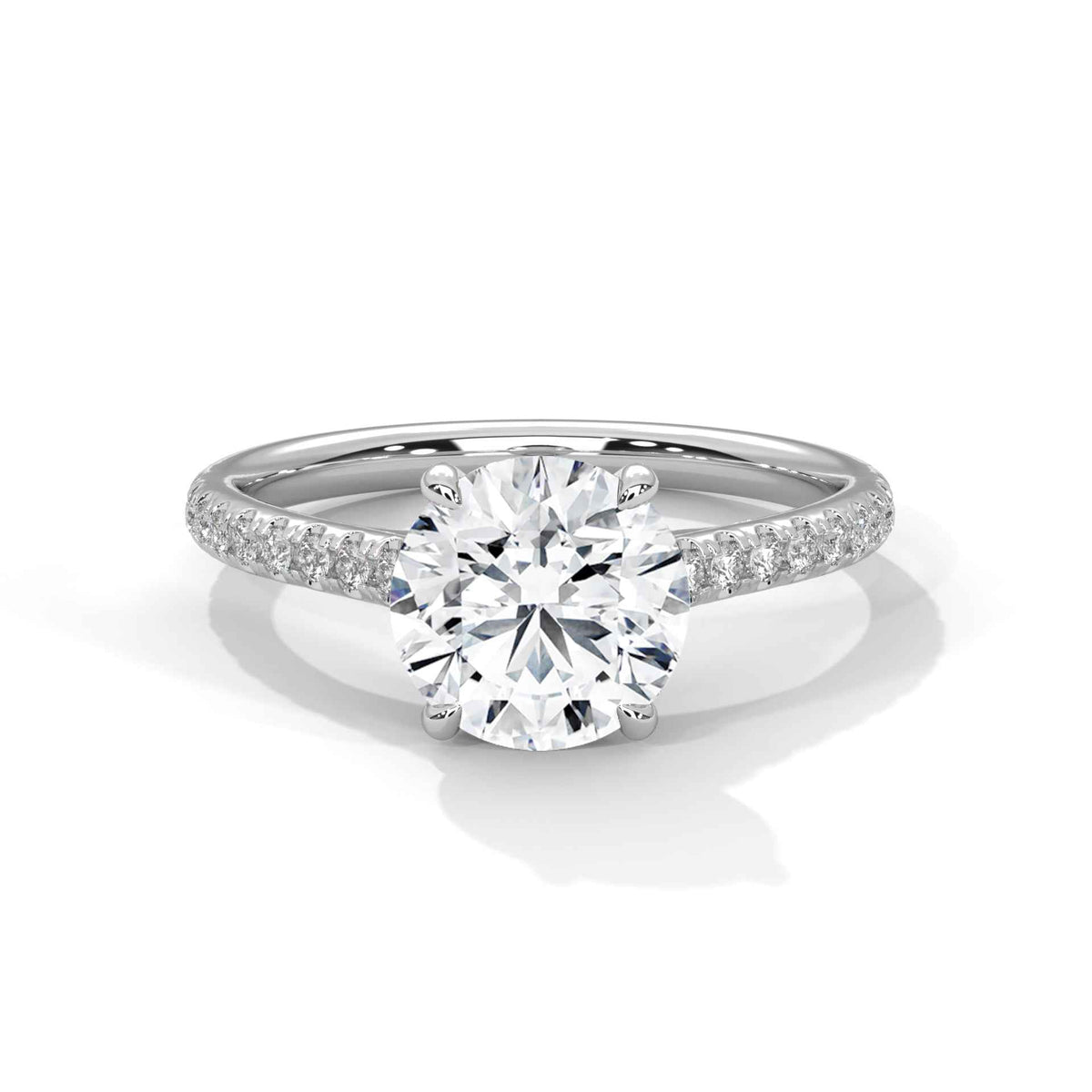 Diamond ring on a white background