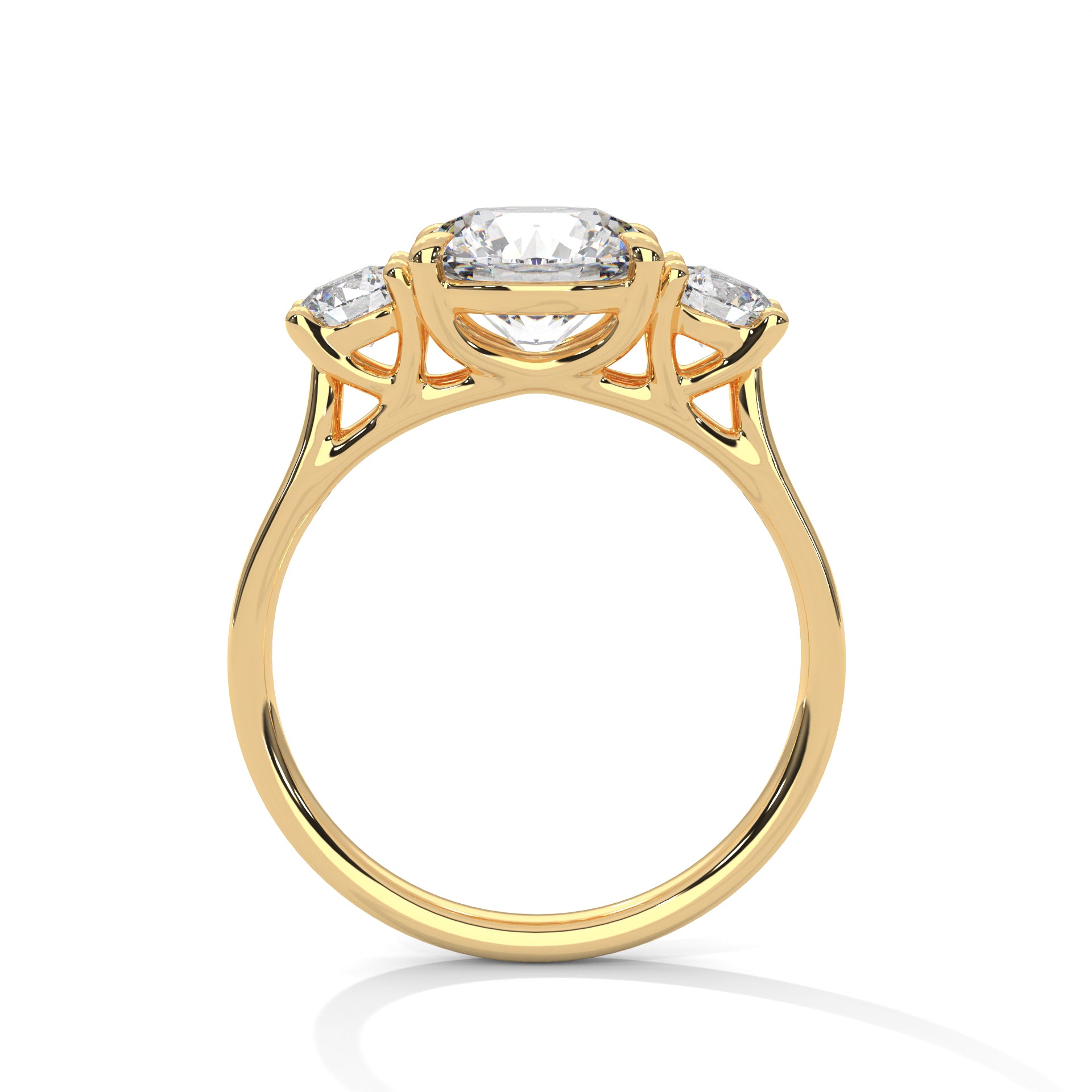 Three-Stone Round Diamond Engagement Ring