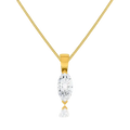 Marquise Lab Diamond 2 Claw Pendant