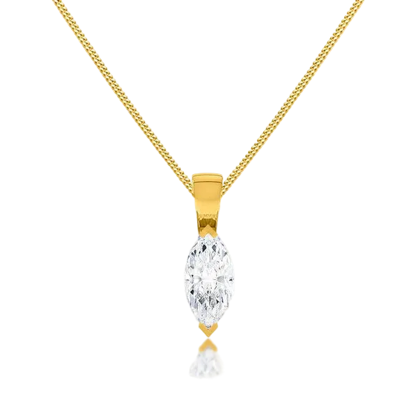 Marquise Lab Diamond 2 Claw Pendant