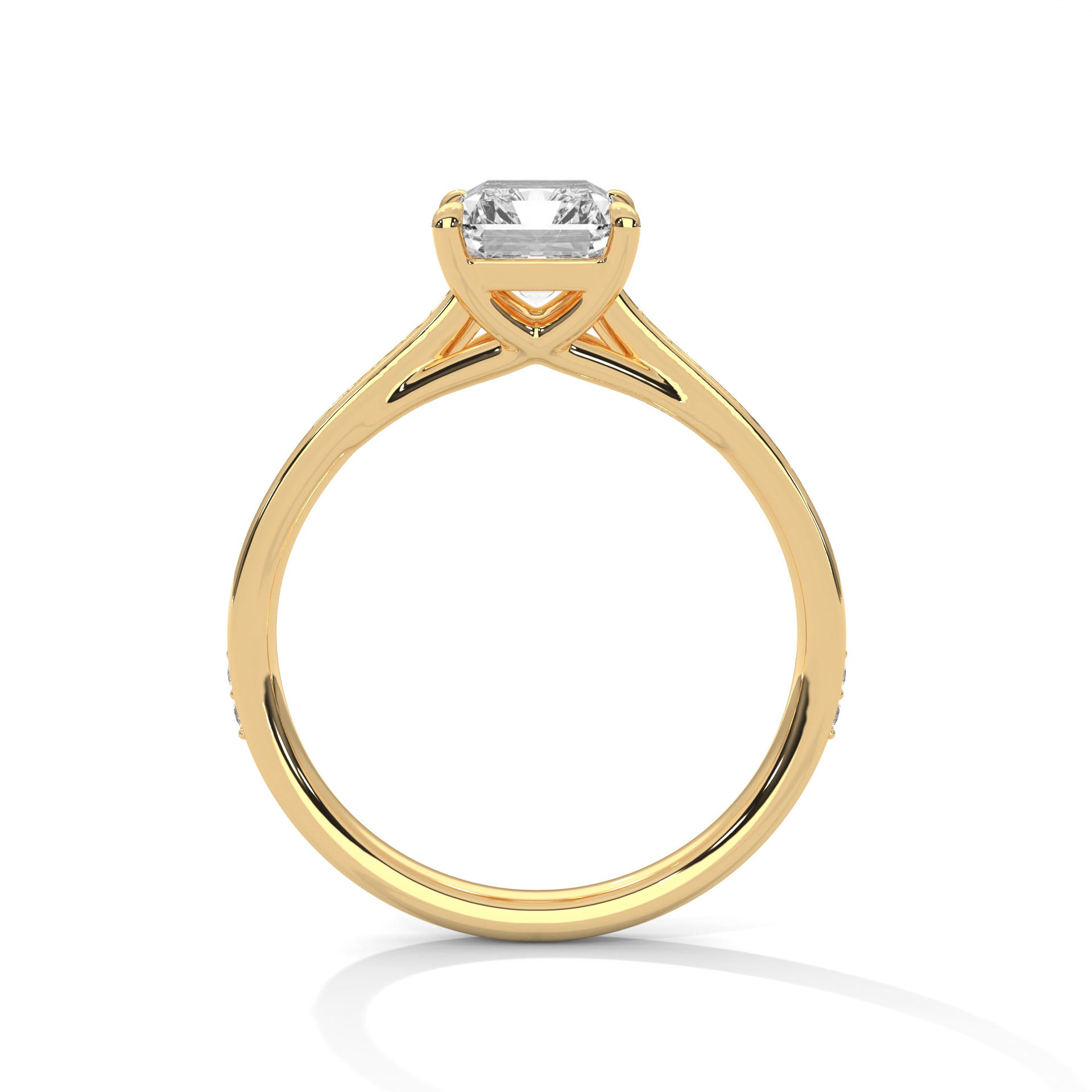 Radiant Cut Pavé Solitaire Engagement Ring