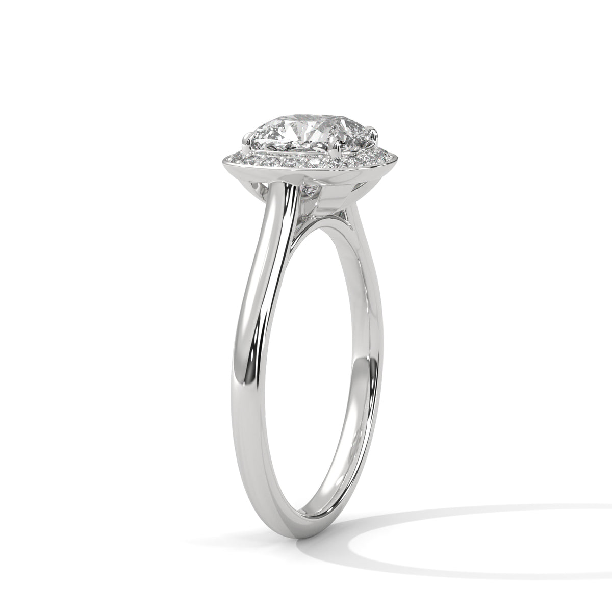 Diamond ring with a white background