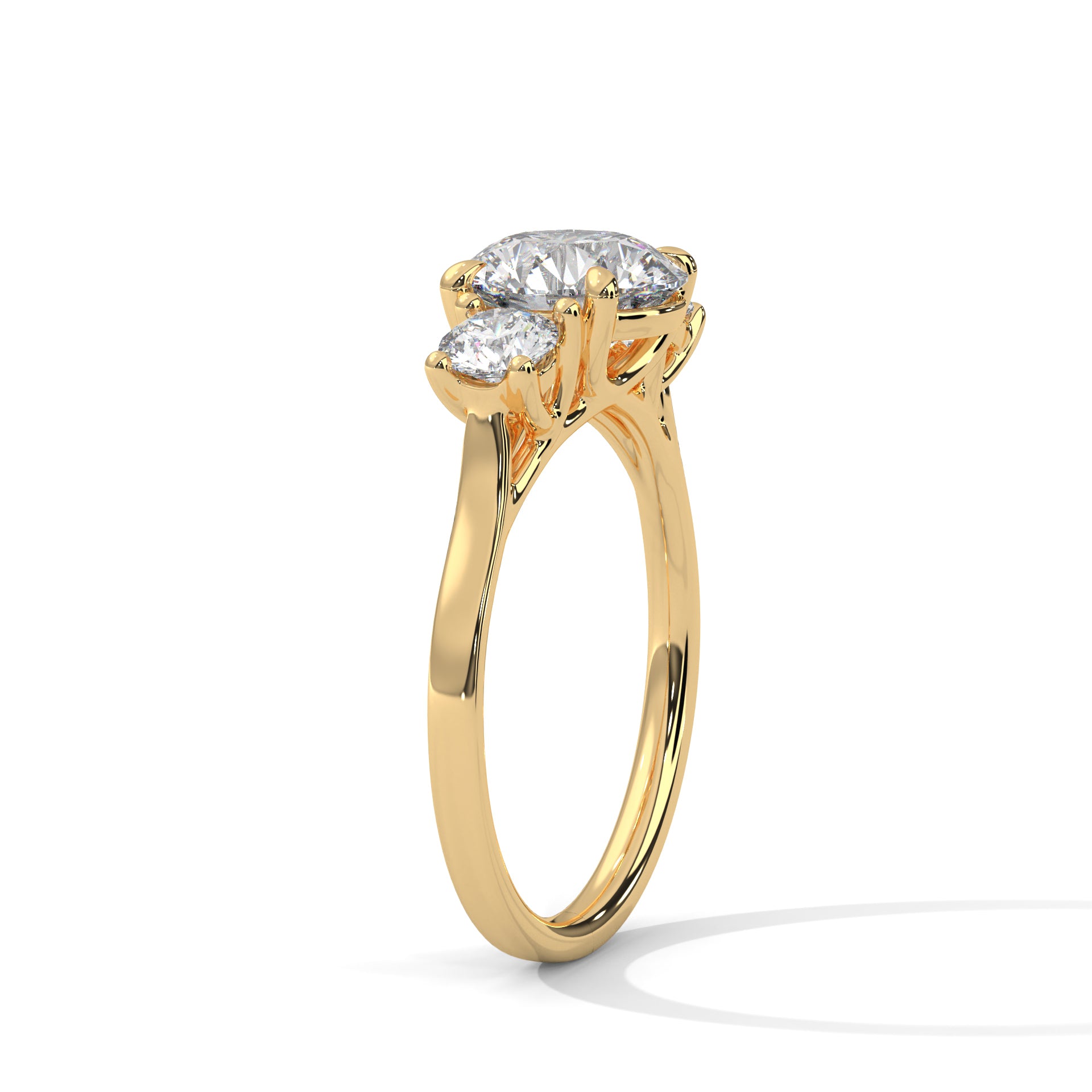 Three-Stone Round Diamond Engagement Ring