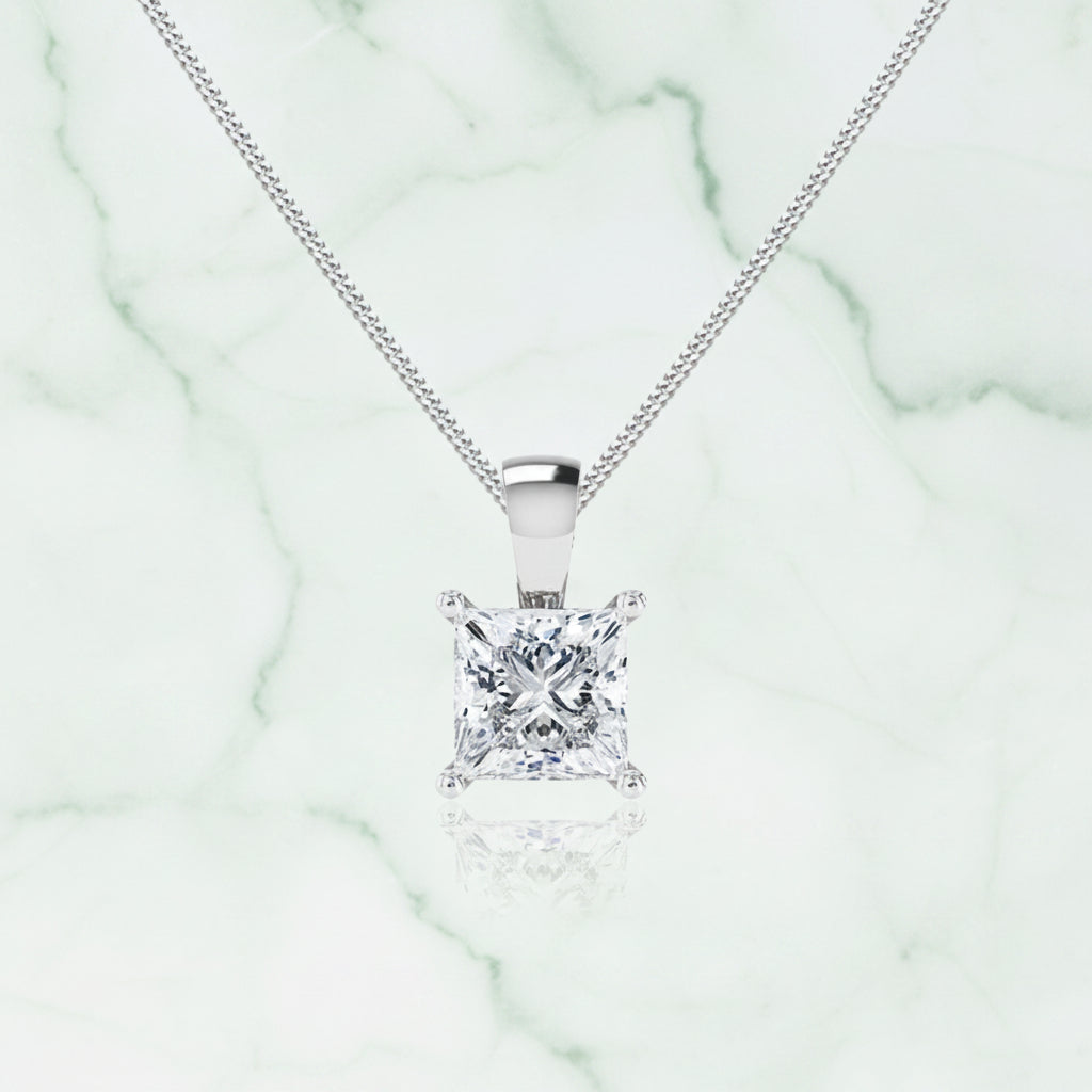 Diamond pendant on a white background