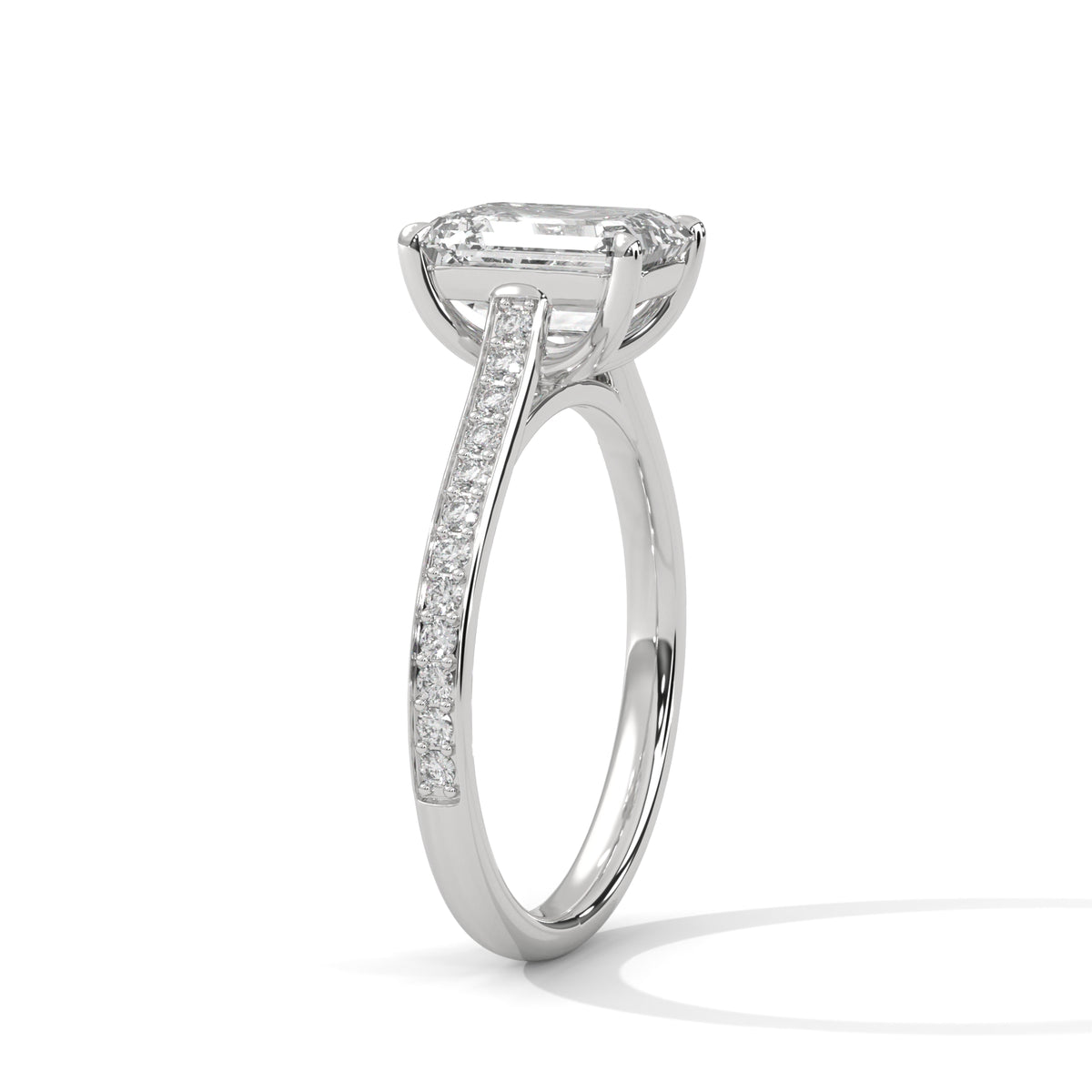Diamond ring with a white background