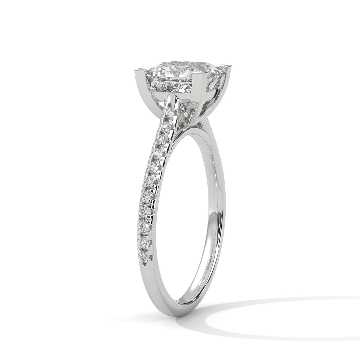 Diamond ring with a white background