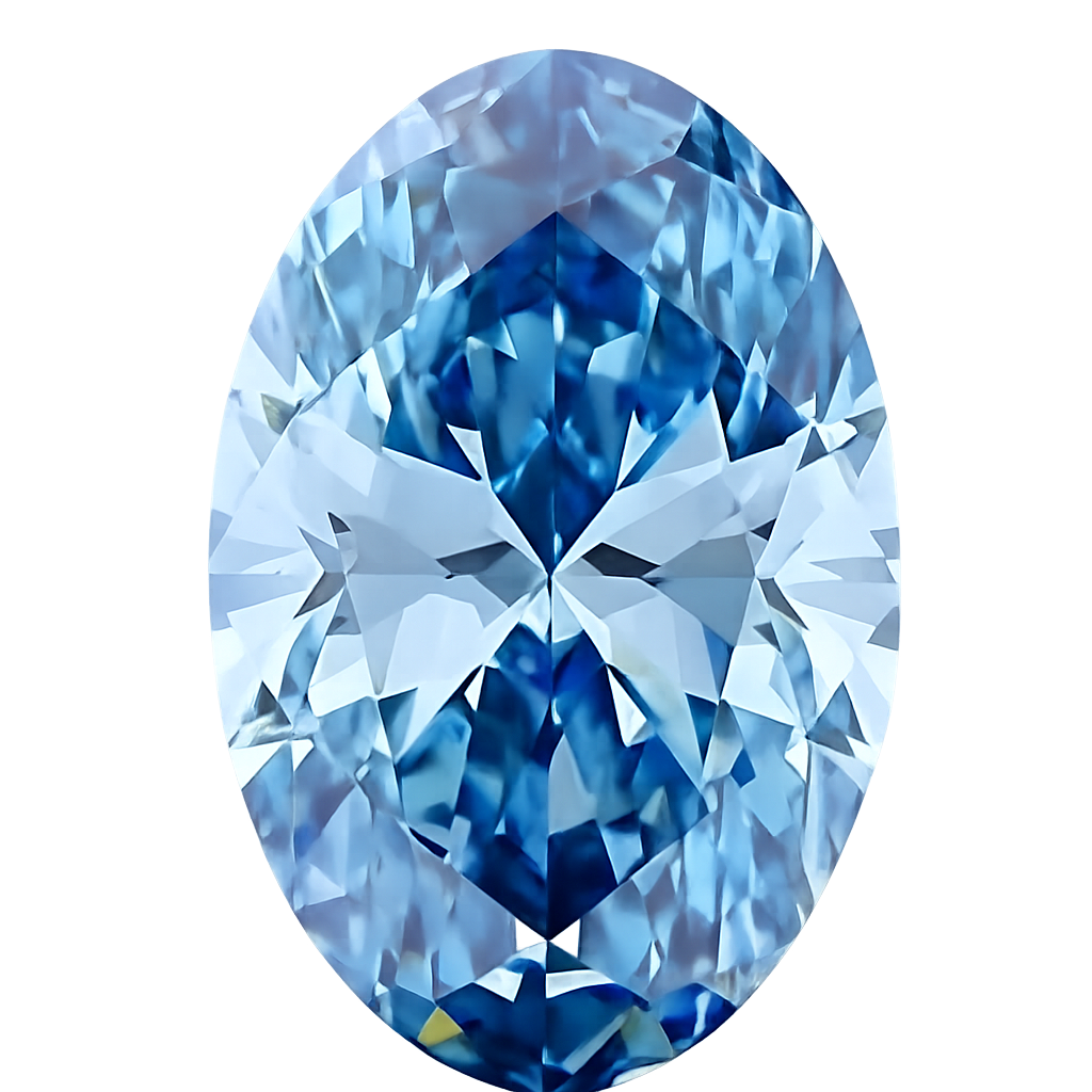 Oval Cut Lab Grown Fancy Blue Diamond 2 CT
