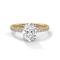 Oval Solitaire Hidden Halo Engagement Ring