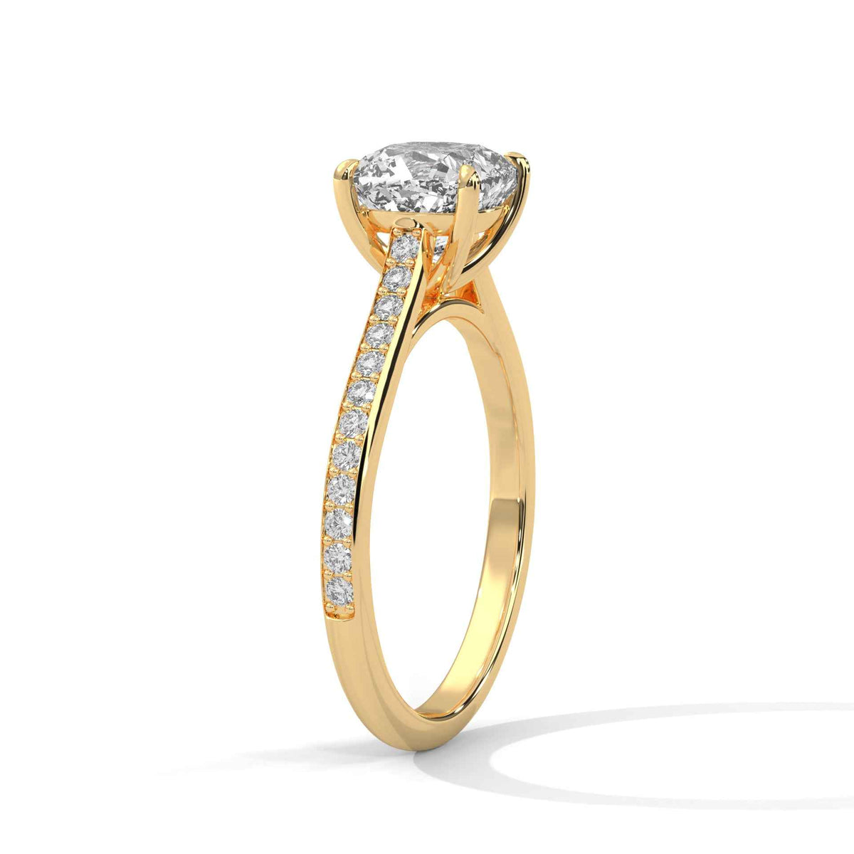 Cushion Cut Lab Grown Diamond Micro-Pavé Engagement Ring 2.24 CT