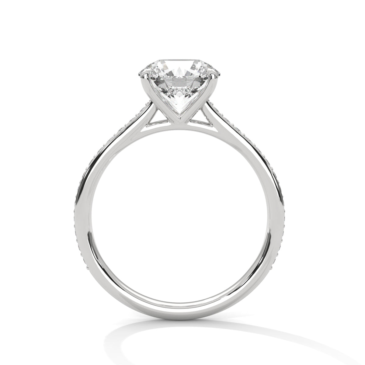 Diamond ring on a white background