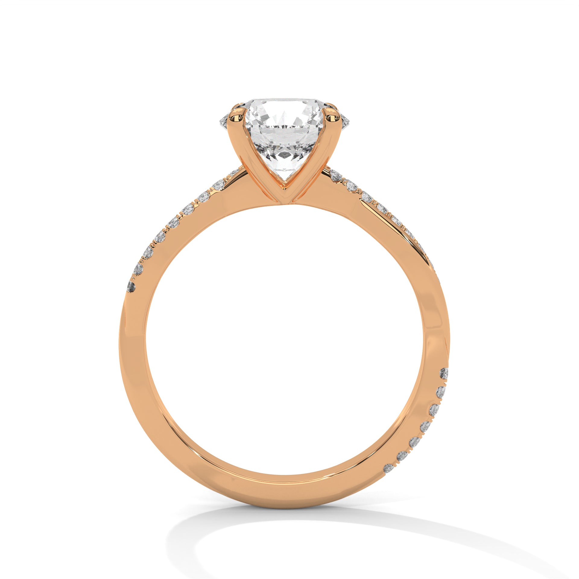 Round Brilliant Solitaire Twisted Engagement Ring