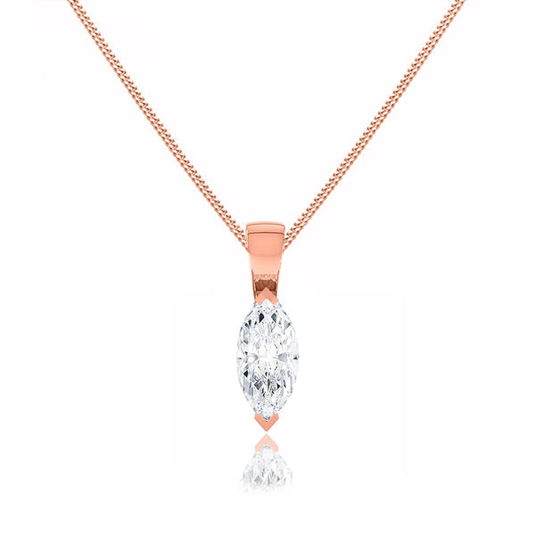 Marquise Lab Diamond 2 Claw Pendant