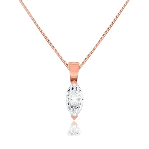 Marquise Lab Diamond 2 Claw Pendant