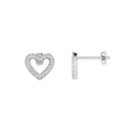 Pave Heart Lab Diamond Earrings