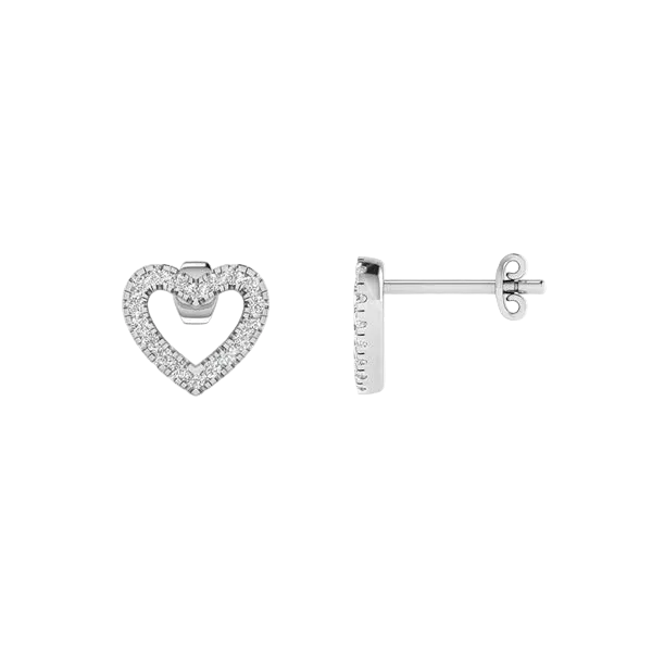 Pave Heart Lab Diamond Earrings