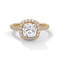 Cushion Halo Cathedral Engagement Ring