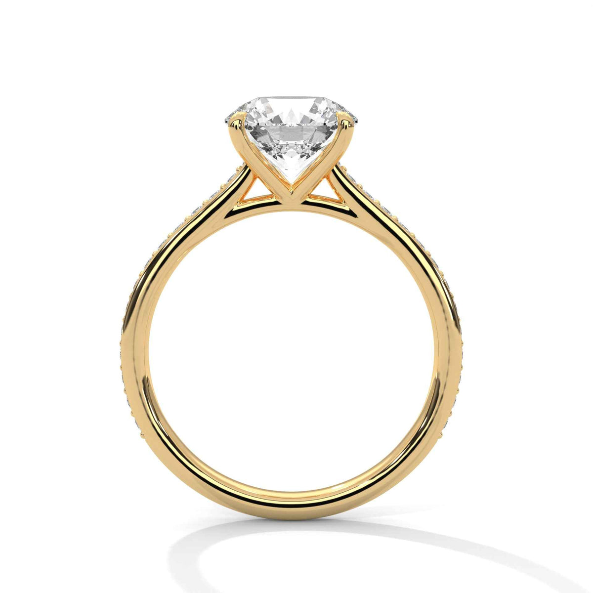 Round Cut Lab Grown Diamond Micro-Pavé Engagement Ring 1.58 CT