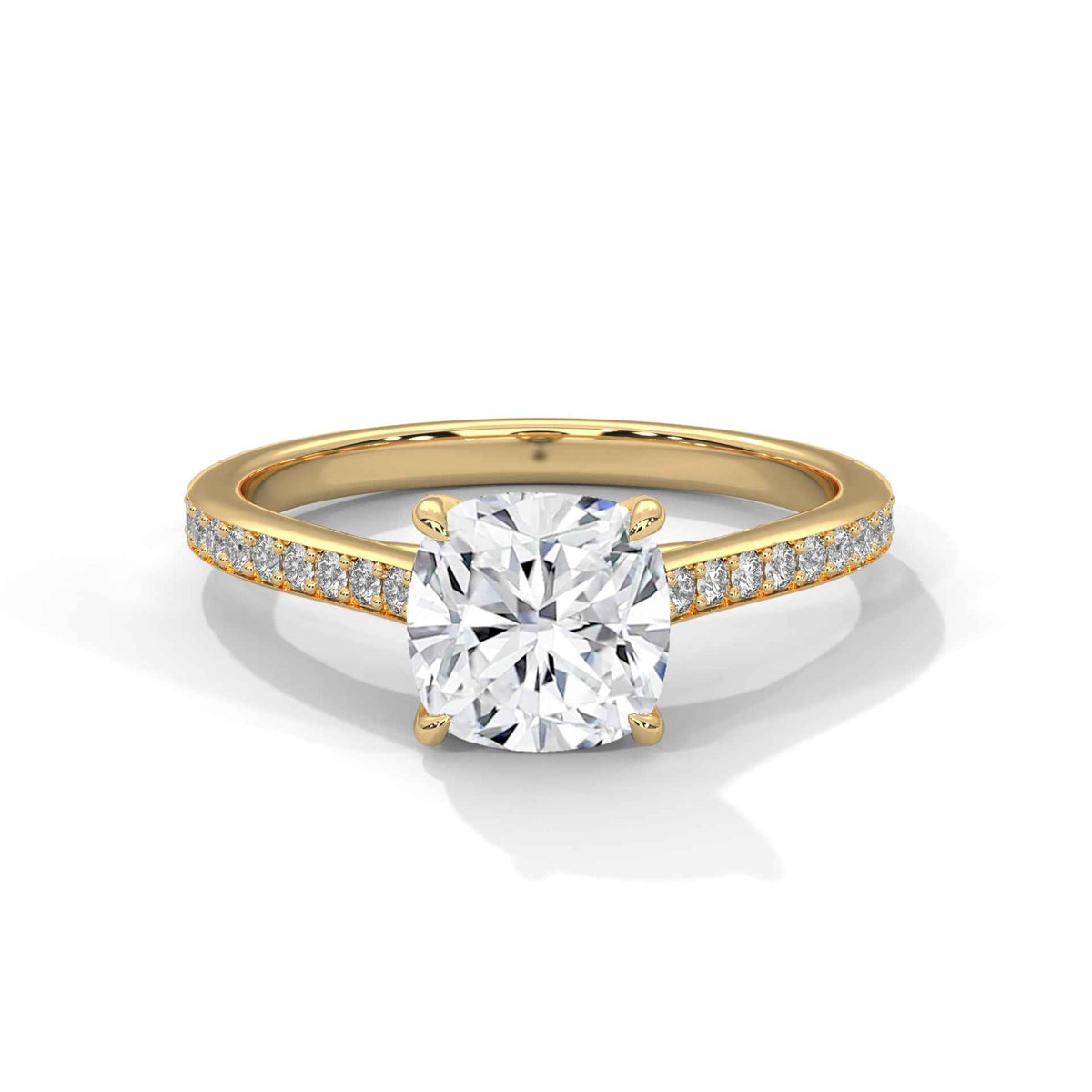 Cushion Cut Lab Grown Diamond Micro-Pavé Engagement Ring 2.24 CT
