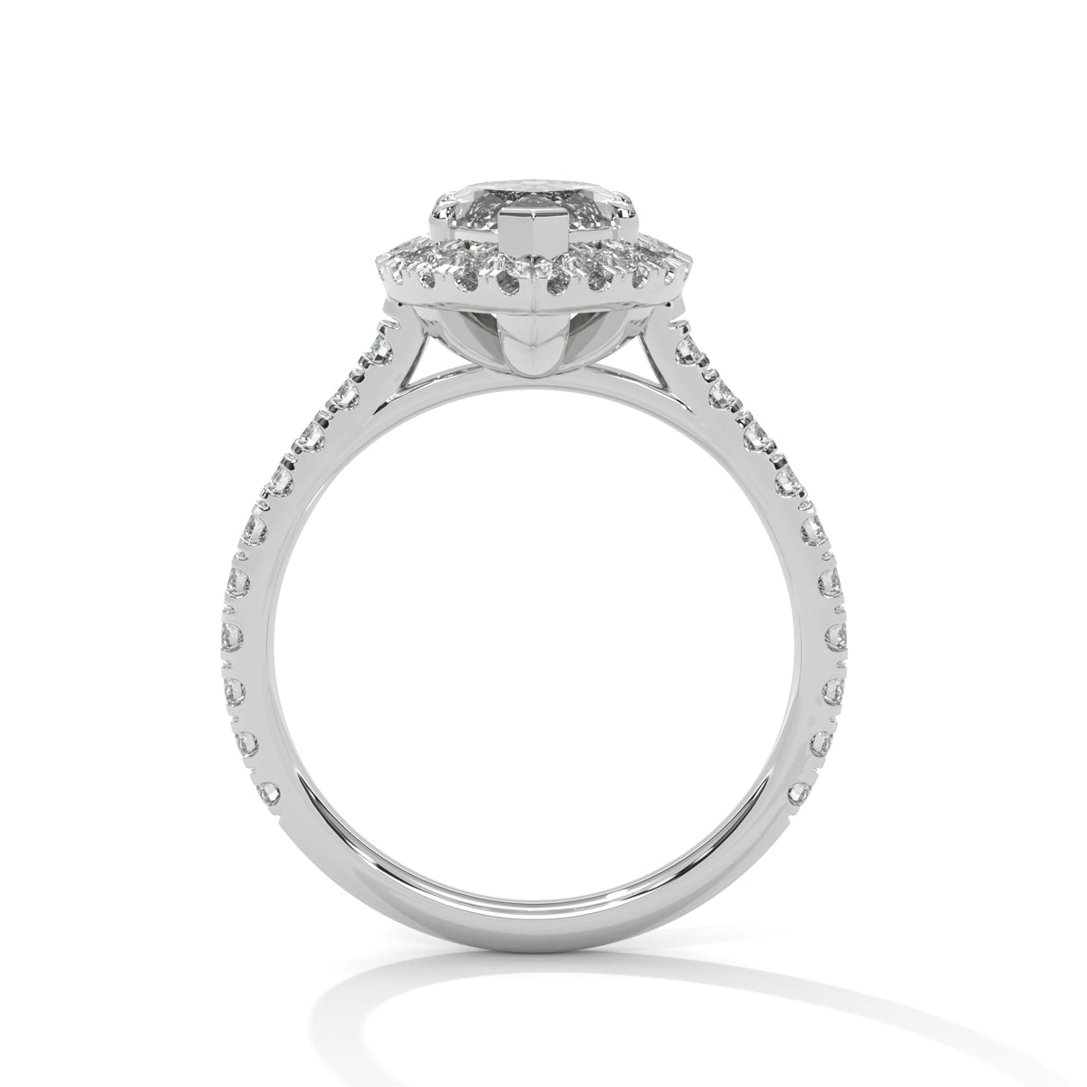 Diamond ring on a white background
