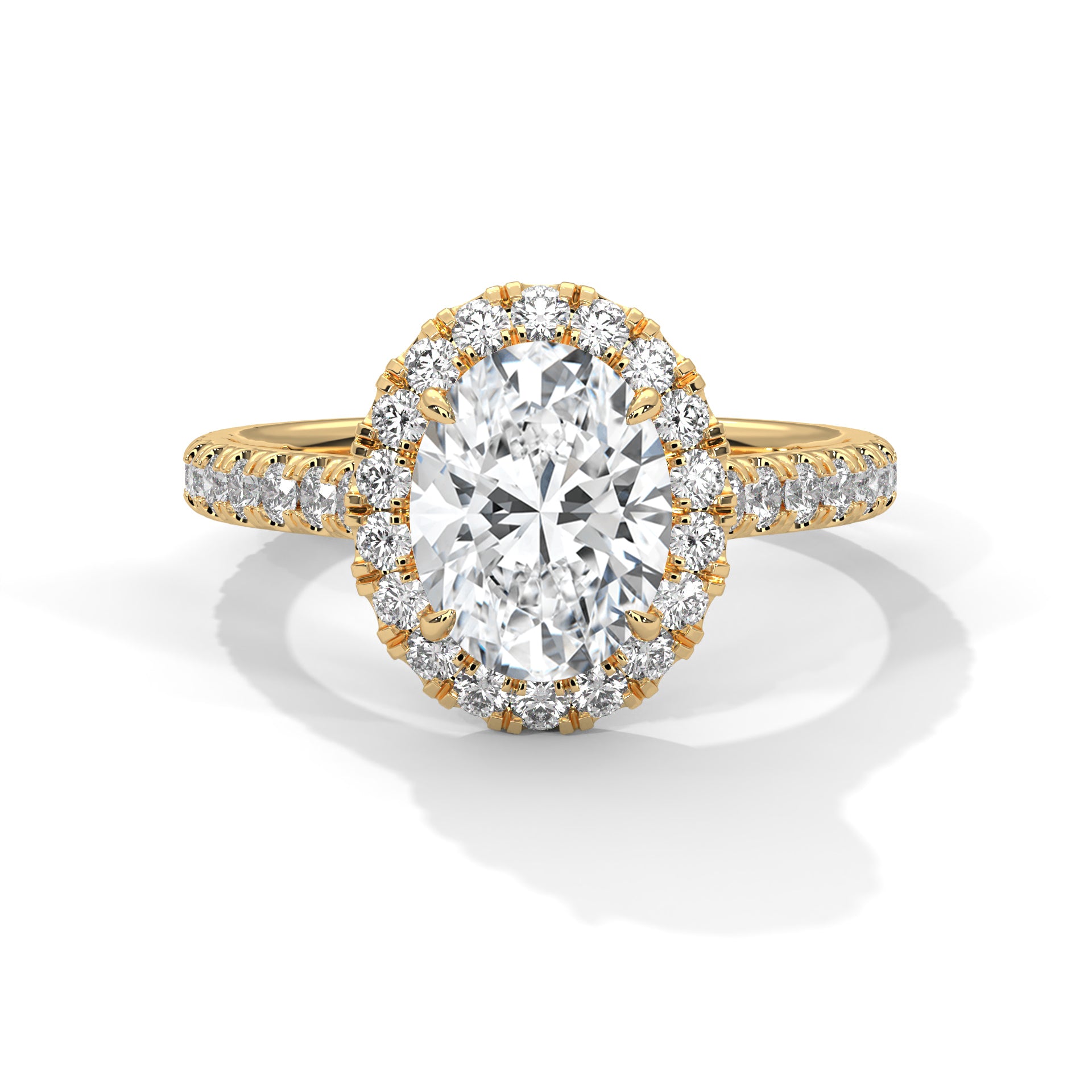 Oval Halo Cathedral Engagement Ring