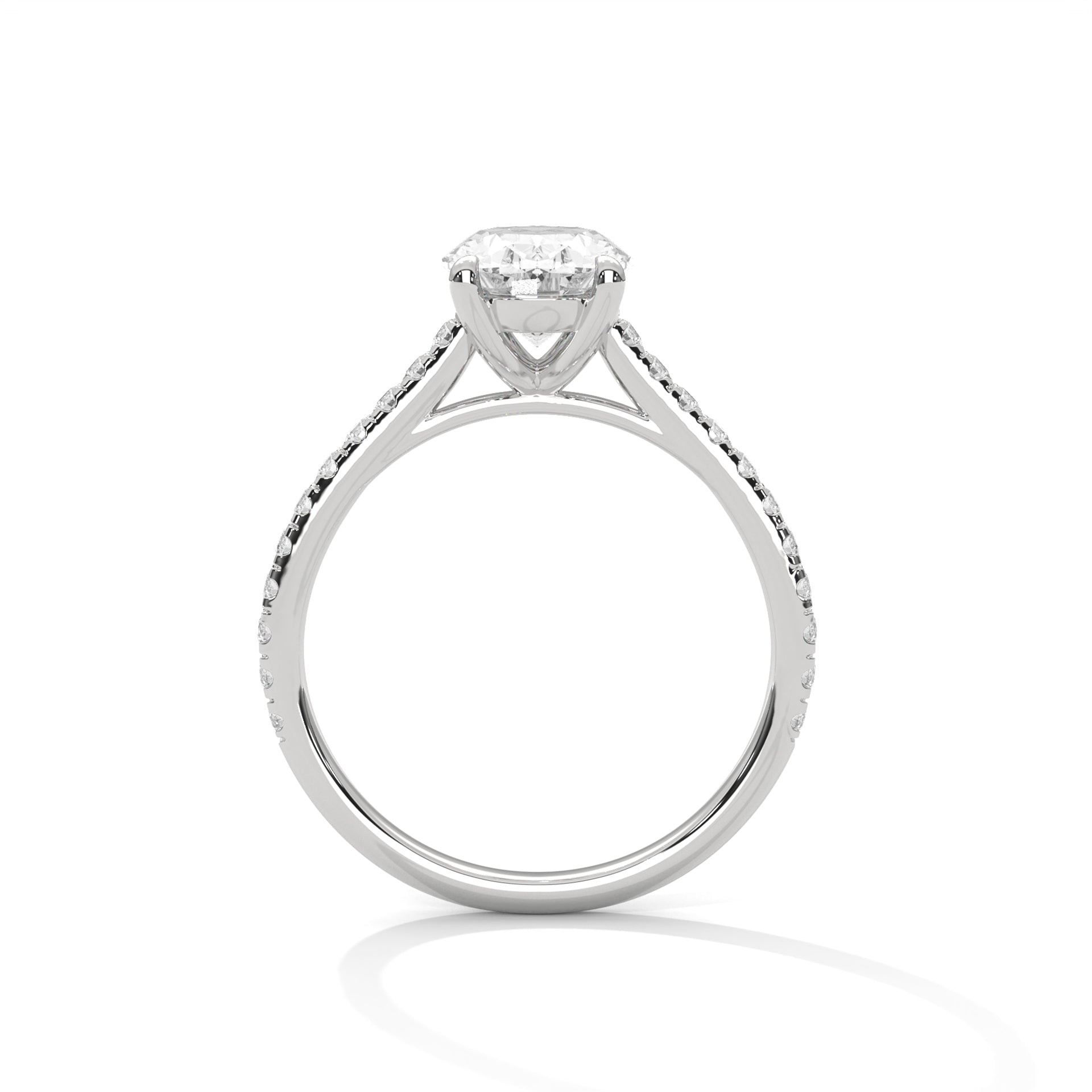 Oval Solitaire Diamond Engagement Ring