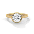 Round Bezel Halo Engagement Ring