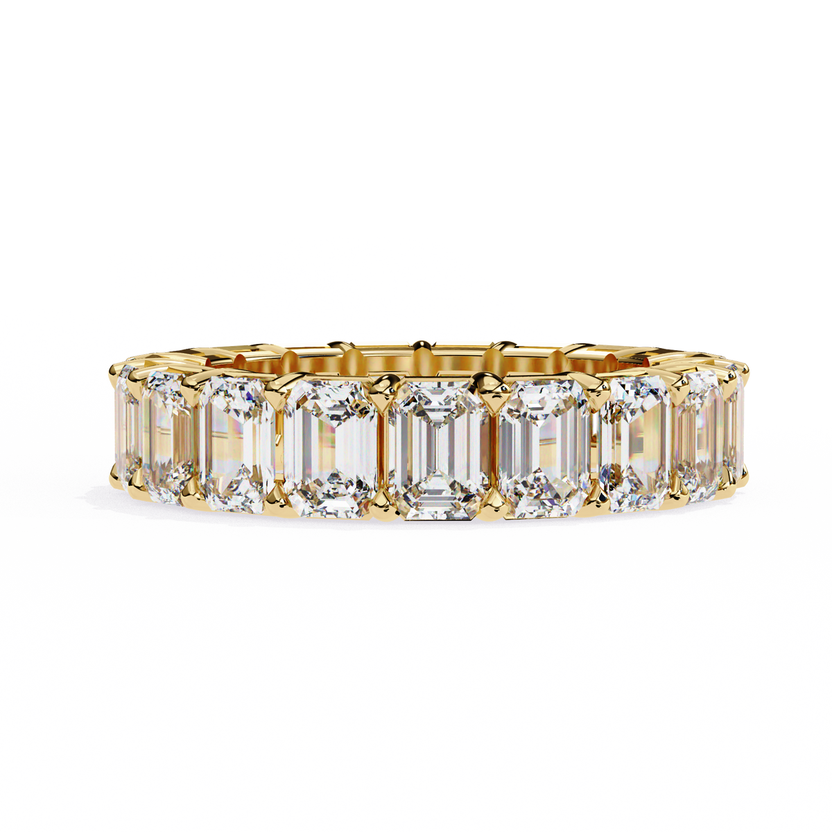 Emerald Cut Lab Grown Diamond Full Eternity Wedding Band 4.88 CT