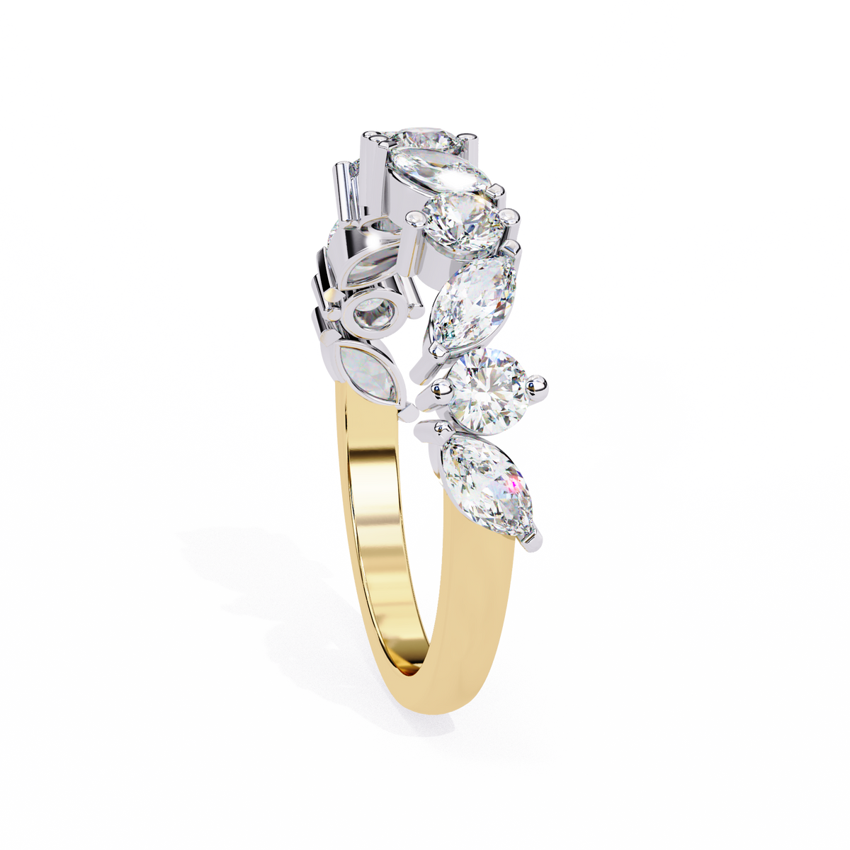 Marquise & Round Cut Lab Grown Diamond Alternating Band 0.90 CT