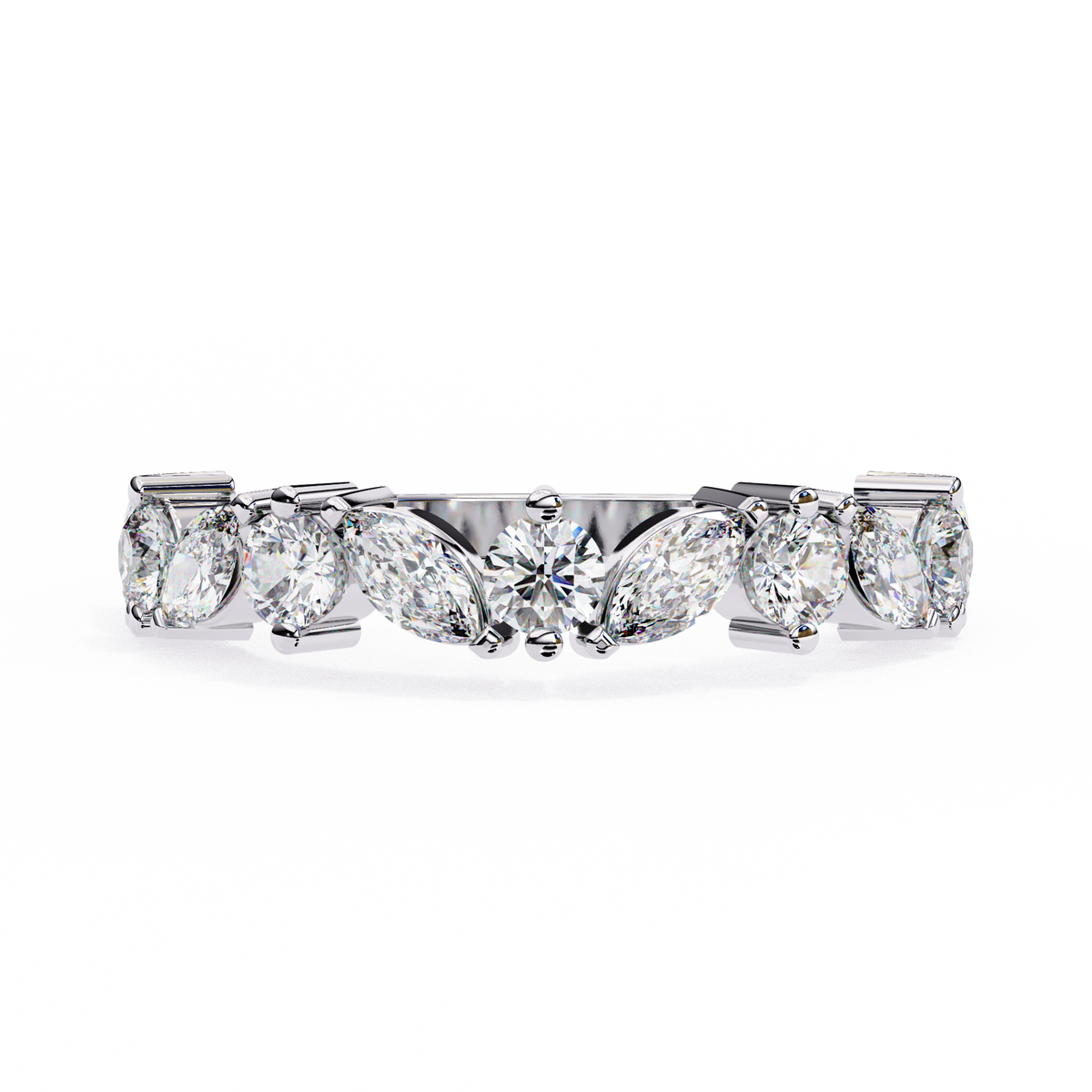 Marquise & Round Cut Lab Grown Diamond Alternating Band 0.90 CT