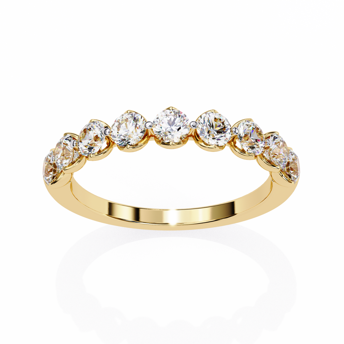 Round Cut Lab-Grown Diamond 9-Stone Band 0.97 CT