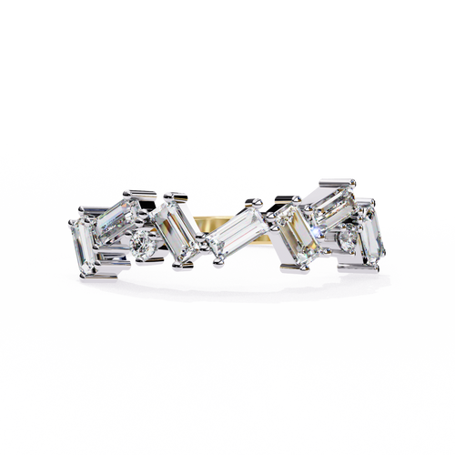 Baguette & Round Cut Lab-Grown Diamond Staggered Band 0.68 CT
