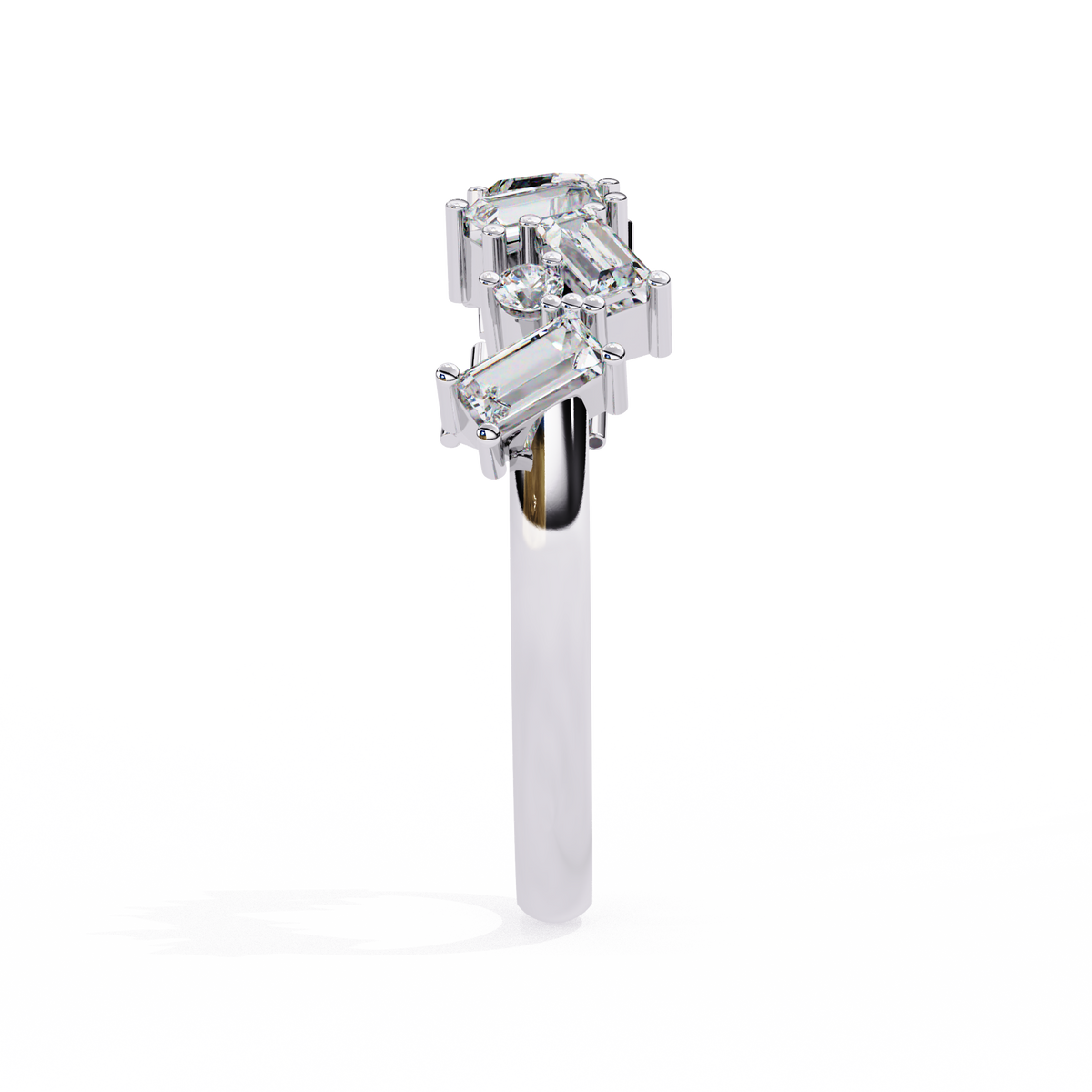 Diamond ring with a white background