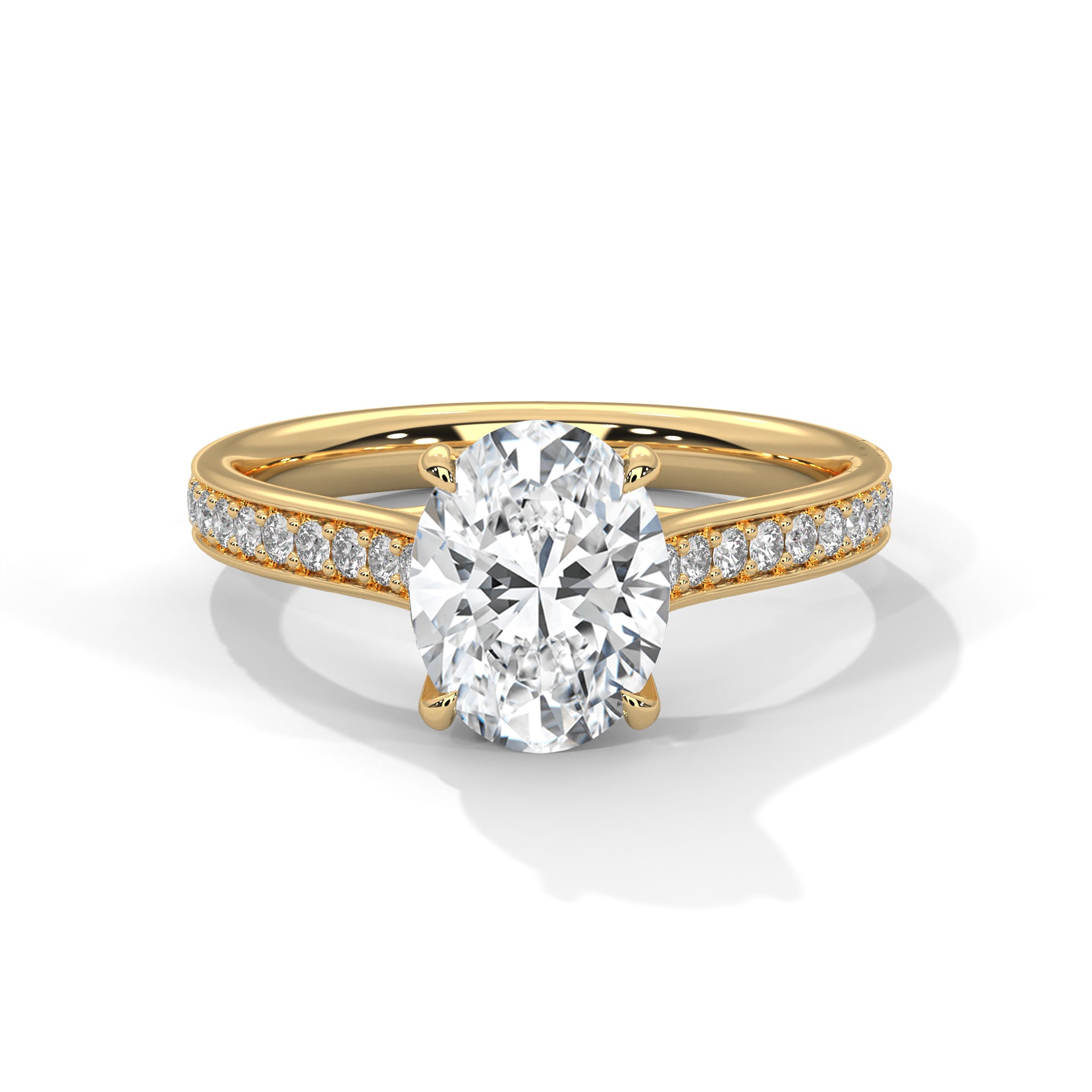 Oval Brilliant Pavé Cathedral Engagement Ring