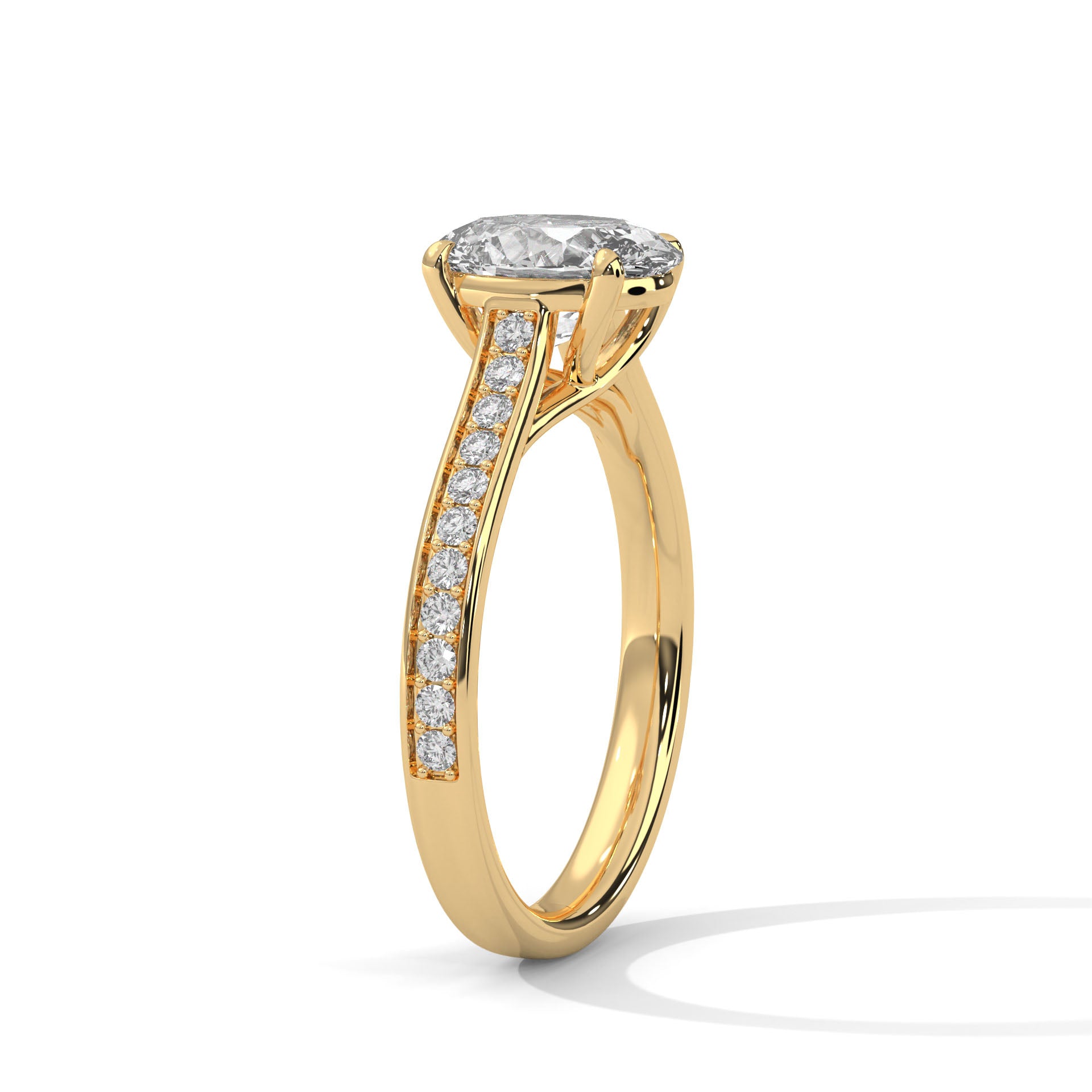 Oval Brilliant Pavé Cathedral Engagement Ring