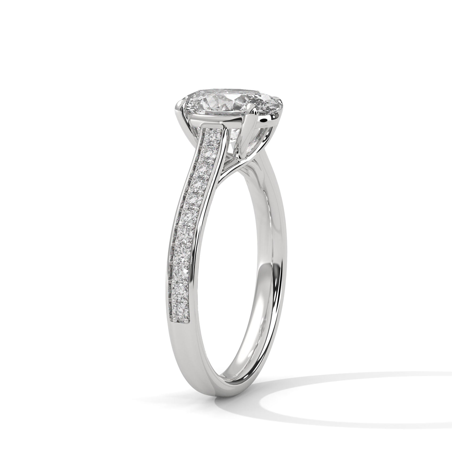 Oval Brilliant Pavé Cathedral Engagement Ring