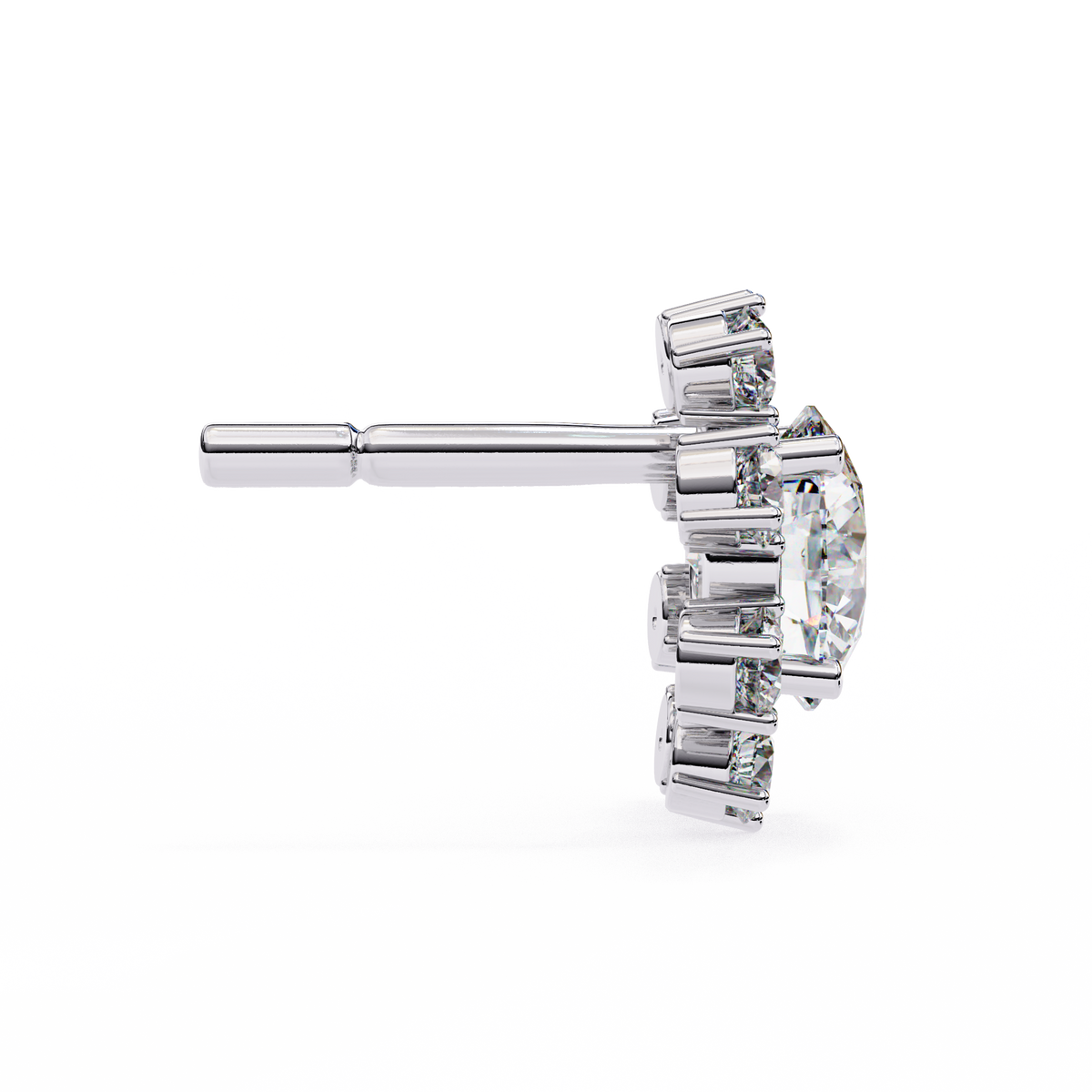 Diamond earring on a white background